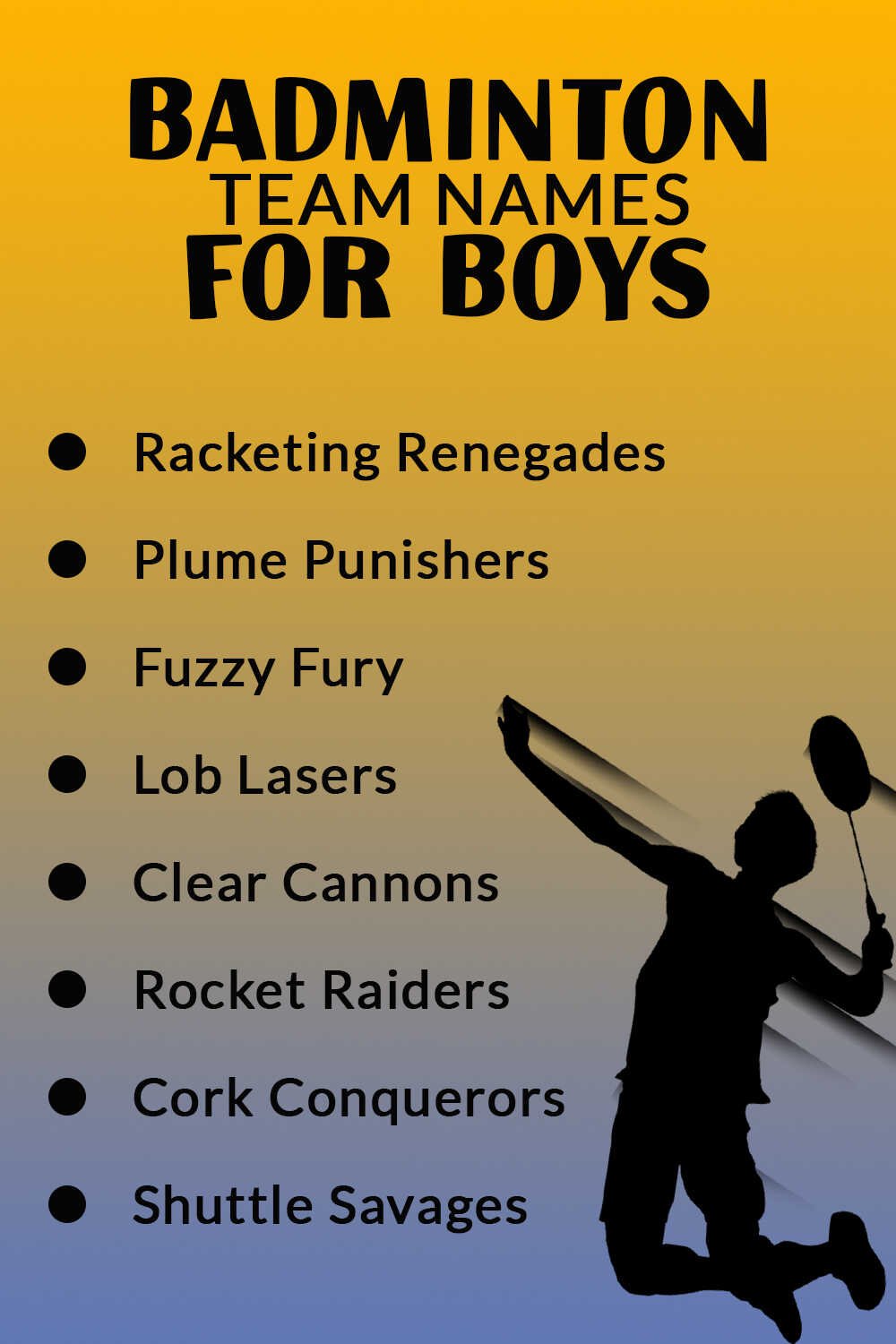 Badminton Team Names for Men