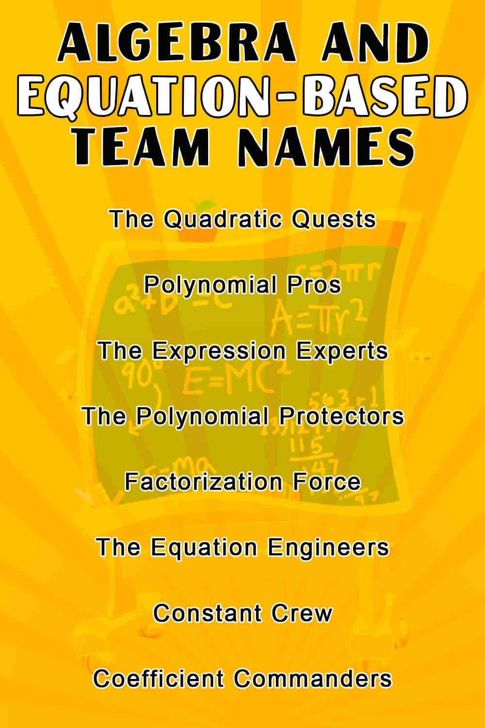 Algebra and Equation-Based Names