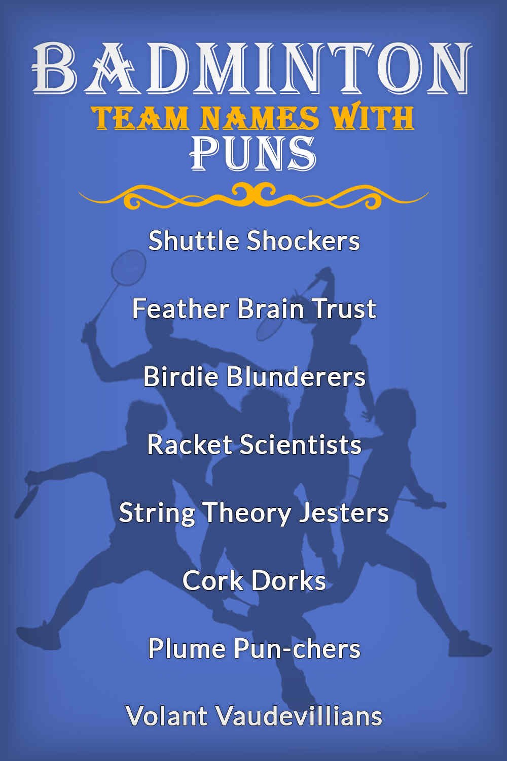 Badminton Team Names with Puns
